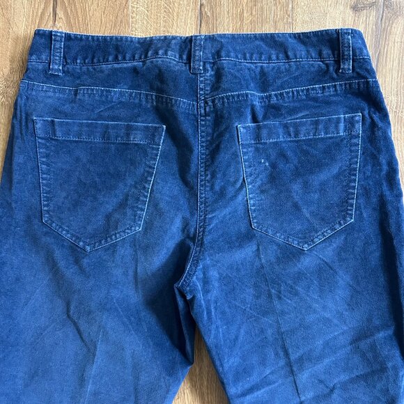 Theory Blue Corduroy Flare Pants – Size 6 Soft Wide Leg Trousers - Picture 8 of 10